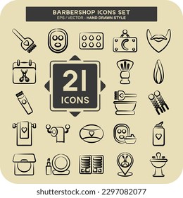 Icon Set Barbershop. related to Education symbol. glyph style. Beauty Saloon. simple illustration