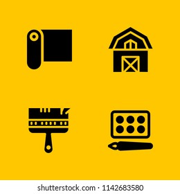 icon set. barn, watercolor and paper vector icon for graphic design and web