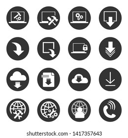 Icon Set. Basic business, internet web interface linear concepts.