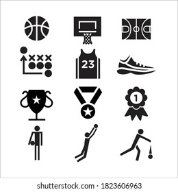 icon set of basketball flat design