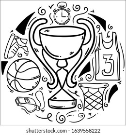 icon set of basketball, vector illustration.