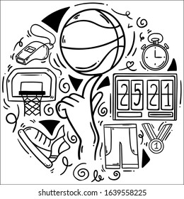 icon set of basketball, vector illustration.