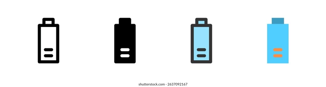 Icon set for battery 40%. Great for devices, apps, or status indicators.