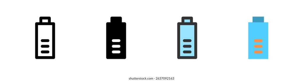 Icon set for battery 60%. Suitable for devices, apps, or power displays.