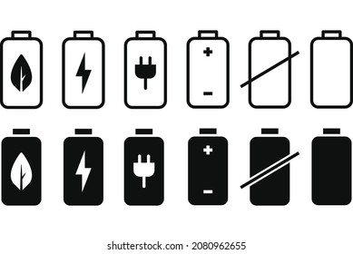 Icon set of battery vector design