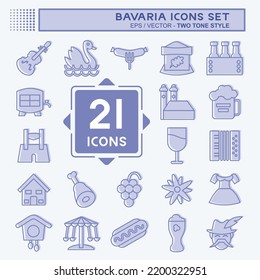 Icon Set Bavaria. suitable for education symbol. two tone style. simple design editable. design template vector. simple illustration