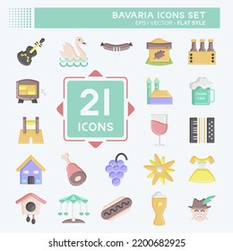 Icon Set Bavaria. suitable for education symbol. flat style. simple design editable. design template vector. simple illustration