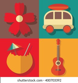 icon set of beach 