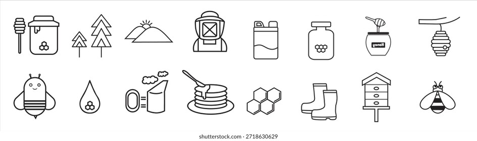 Icon Set Biene und Honig editierbar