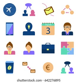 Icon set benefit. Vector color image on a white background. Symbols of the concept of business