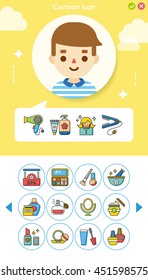 icon set beuty vector