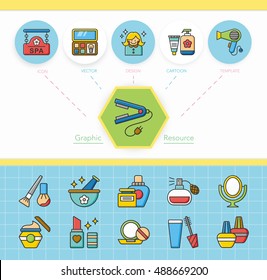 icon set beuty vector