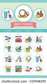 icon set beuty vector