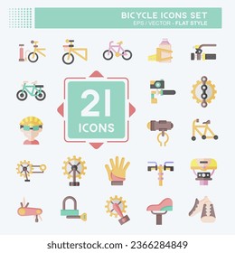 Icon Set Bicycle related to Hobby symbol. flat style. simple design editable. simple illustration