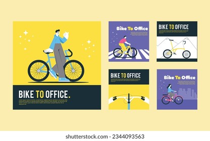 icon set for bikers feed a young girl who enjoys her motorbike online happily on summer time pink background.