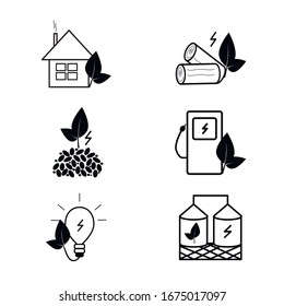 Icon set of bioenergy technology