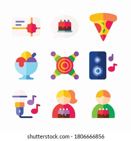 Icon Set Birthday for different seasons Color