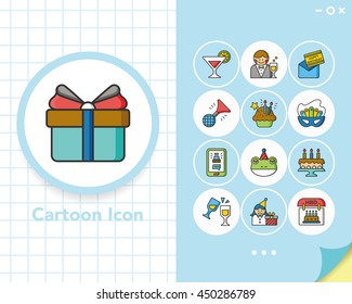 icon set birthday vector