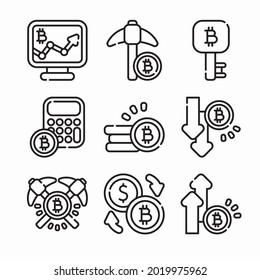 Icon Set Bitcoin for different seasons Line