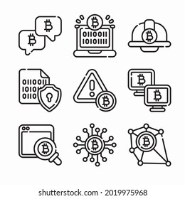 Icon Set Bitcoin for different seasons Line