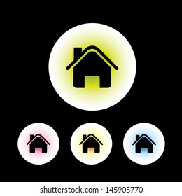 icon set in black background for use