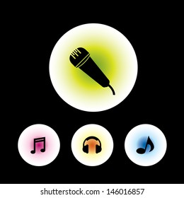 icon set in black background for use