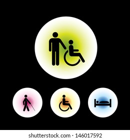 icon set in black background for use
