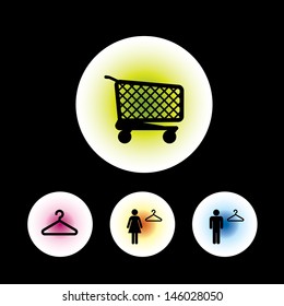 icon set in black background for use