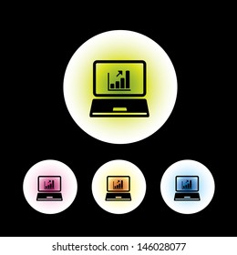 icon set in black background for use
