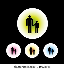 icon set in black background for use