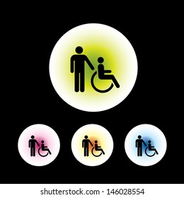 icon set in black background for use