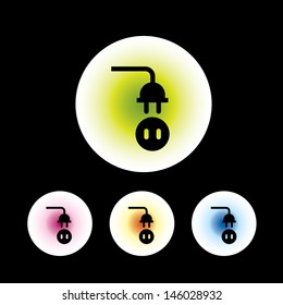 icon set in black background for use