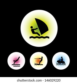 icon set in black background for use