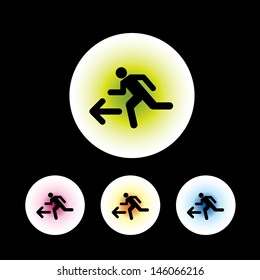icon set in black background for use
