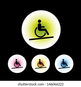 icon set in black background for use