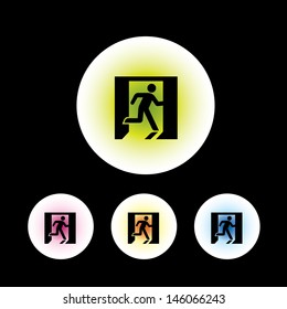 icon set in black background for use