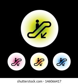 icon set in black background for use