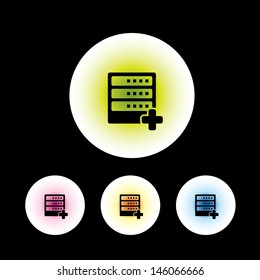 icon set in black background for use