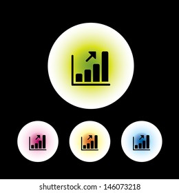 icon set in black background for use