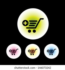 icon set in black background for use