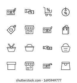 Icon set of Black Friday. Editable vector pictograms isolated on a white background. Trendy outline symbols for mobile apps and website design. Premium pack of icons in trendy line style.