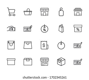 Icon set of Black Friday. Editable vector pictograms isolated on a white background. Trendy outline symbols for mobile apps and website design. Premium pack of icons in trendy line style.