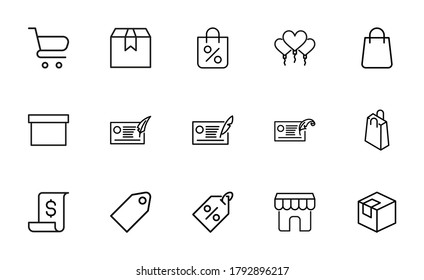 Icon set of Black Friday. Editable vector pictograms isolated on a white background. Trendy outline symbols for mobile apps and website design. Premium pack of icons in trendy line style.