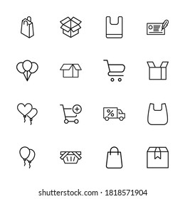 Icon set of Black Friday. Editable vector pictograms isolated on a white background. Trendy outline symbols for mobile apps and website design. Premium pack of icons in trendy line style.