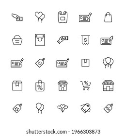 Icon set of Black Friday. Editable vector pictograms isolated on a white background. Trendy outline symbols for mobile apps and website design. Premium pack of icons in trendy line style.