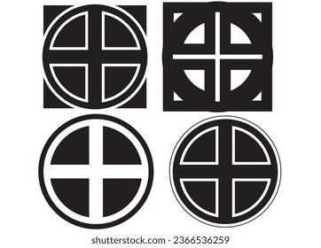 conjunto de iconos , blanco y negro , colección de iconos abstractos 