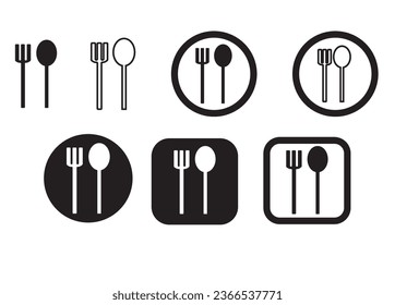 icon set , black and white , collection of restaurant icons 