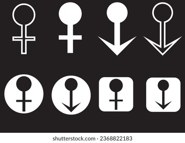 conjunto de iconos , blanco y negro , conjunto de iconos de género 