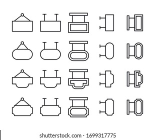 Icon set of board. Editable vector pictograms isolated on a white background. Trendy outline symbols for mobile apps and website design. Premium pack of icons in trendy line style.