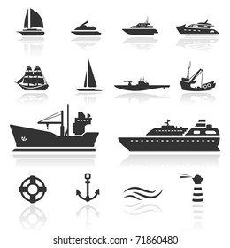 Icon set  Boats